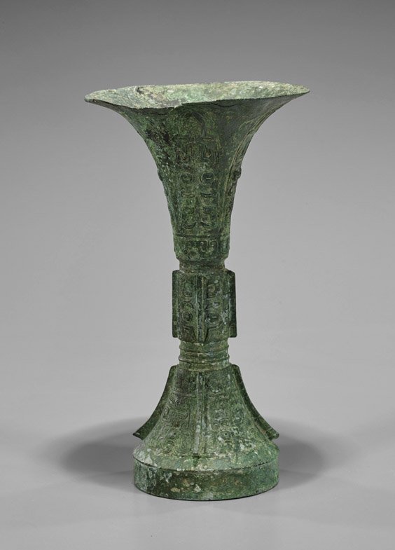 Late Shang-Style Bronze Gu Vase (1 of 1)