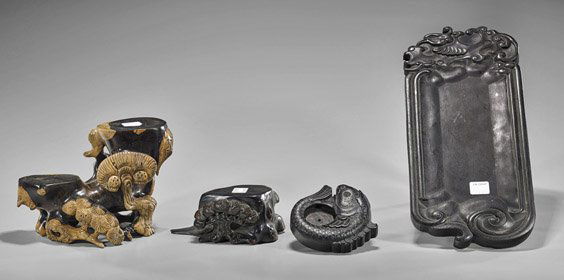 Four Chinese Carved Wood Items (1 of 1)