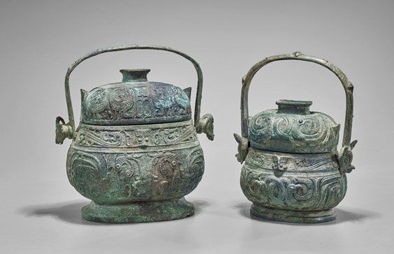 Two Zhou-Style Bronze You Vessels (1 of 1)