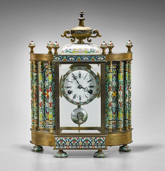 Old Chinese Cloisonné Enamel Clock (1 of 1)
