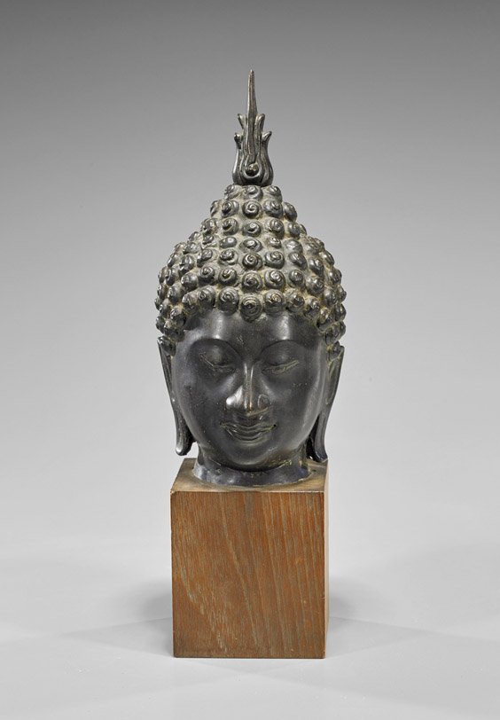 Antique Southeast Asian Bronze Head (1 of 1)