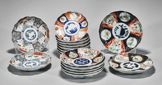 Seventeen Japanese Imari Plates (1 of 1)