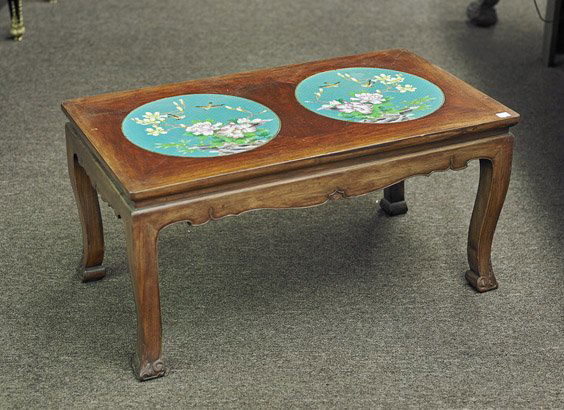 Old Chinese Wood & Cloisonné Table (1 of 1)