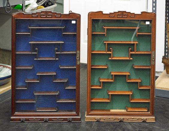 Two Old Chinese Curio Display Cases (1 of 1)