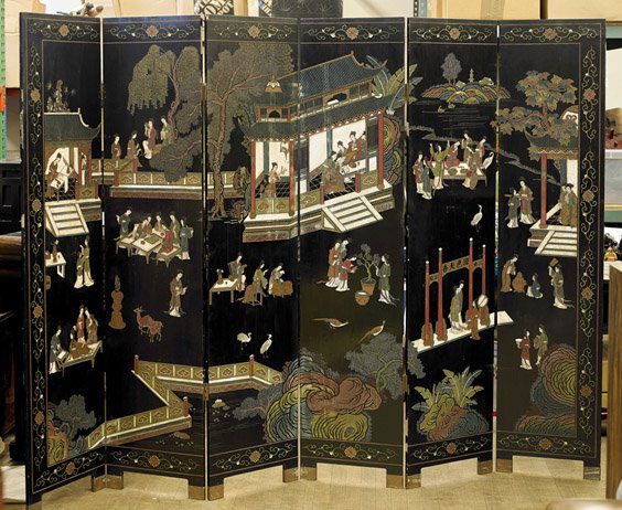 Old Chinese 6-Panel Coromandel Screen (1 of 1)