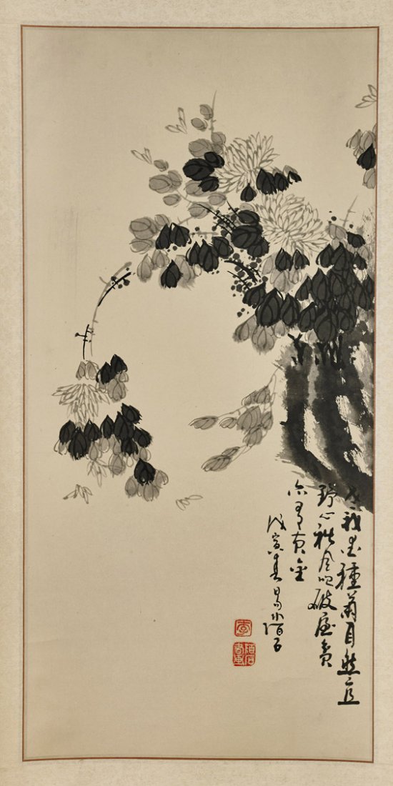 Two Chinese Paper Scrolls: Flowers (1 of 4)