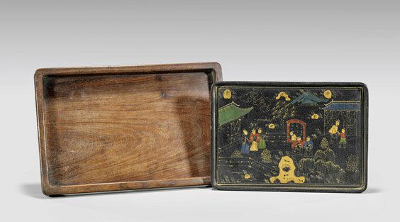 Two Chinese Trays: Hardwood & Lacquer (1 of 2)