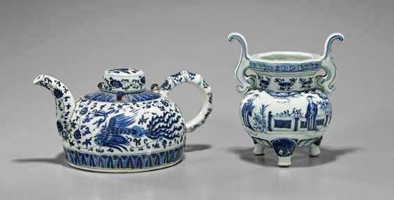 Two Chinese Porcelains: Censer & Winepot (1 of 1)