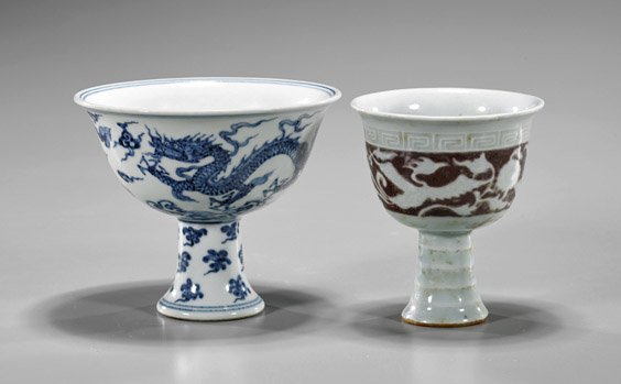 Two Chinese Porcelain Stem Cups (1 of 3)