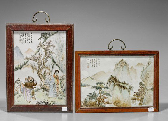 Two Chinese Enameled Porcelain Plaques (1 of 2)