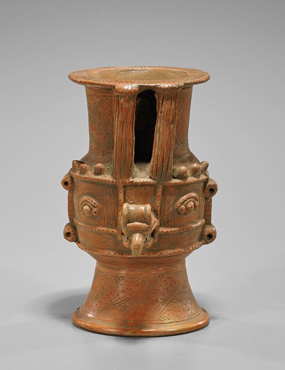 Pre-Columbian-Style Redware Pottery Vessel (1 of 2)
