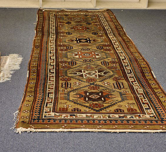 Antique Caucasian Kazak Wool Runner (1 of 1)