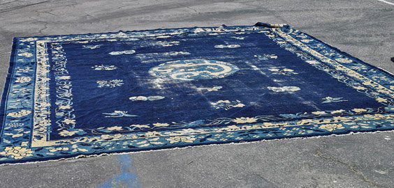 Large Chinese Blue Ground Wool Rug (1 of 1)