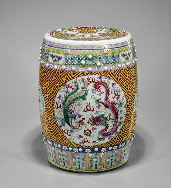 Antique Chinese Enameled Garden Seat (1 of 1)