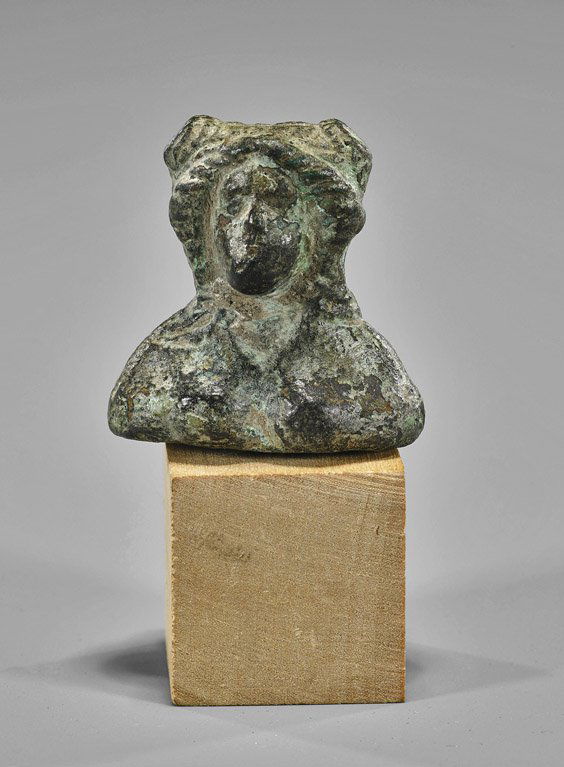 Small Ancient Roman Bronze Bust (1 of 1)