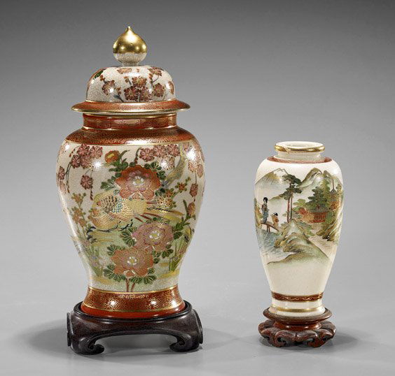 Two Old Japanese Satsuma Vases (1 of 1)