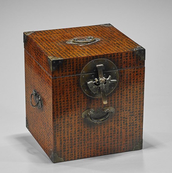 Old Tall Chinese Wood Box (1 of 2)