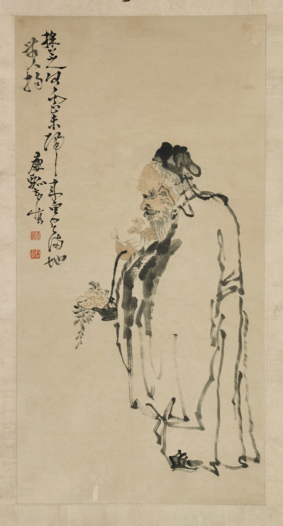 Two Chinese Paper Scrolls: Figures (1 of 4)