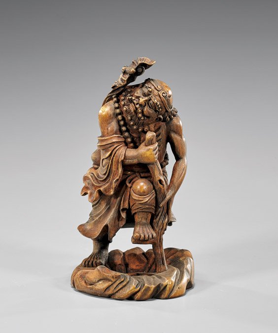 CARVED BAMBOO FIGURE: Lohan (1 of 3)