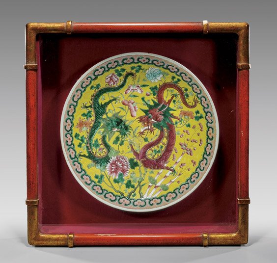 ANTIQUE ENAMELED PORCELAIN PLATE (1 of 1)