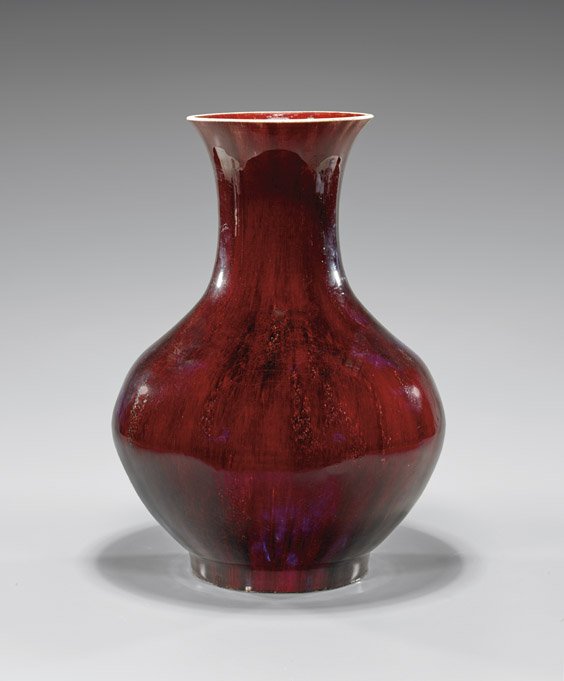 ANTIQUE FLAMBÉ GLAZED PORCELAIN VASE (1 of 2)