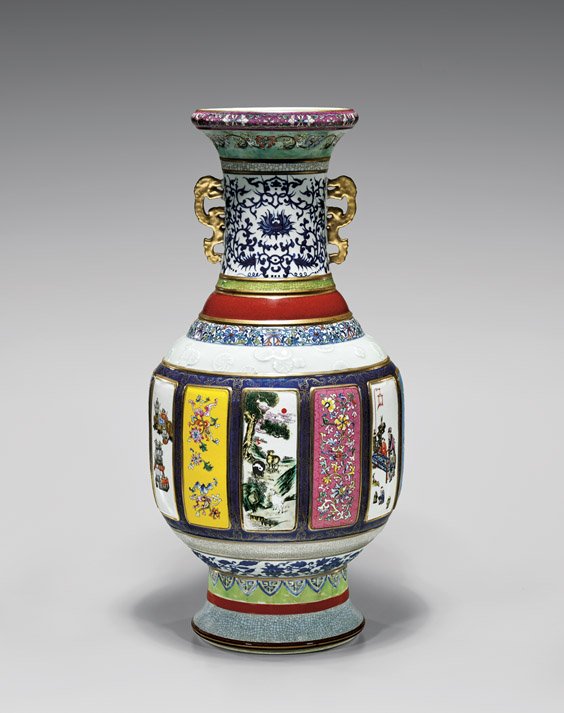 LARGE QIANLONG-STYLE PORCELAIN VASE (1 of 4)