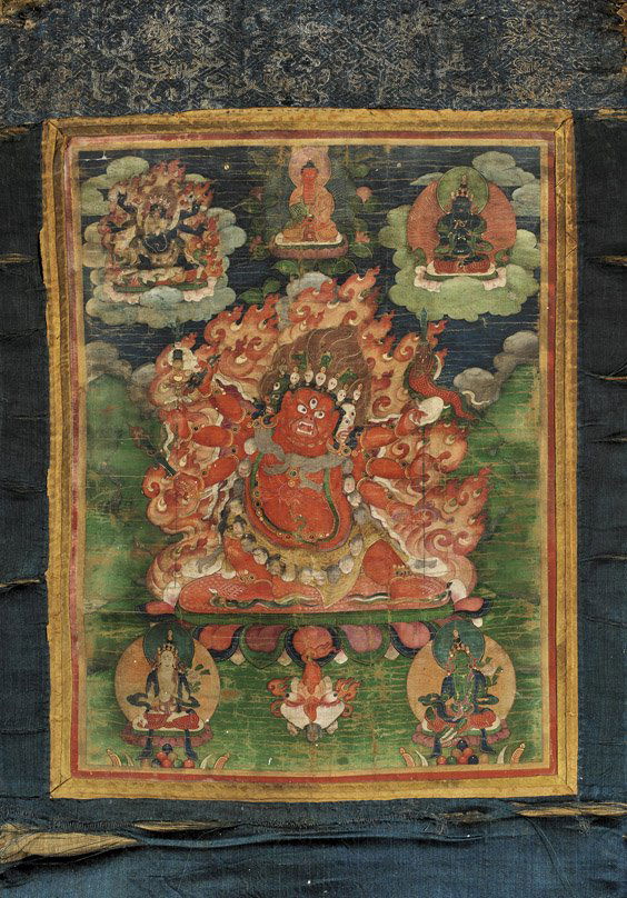 18TH CENTURY TIBETAN THANGKA (1 of 2)