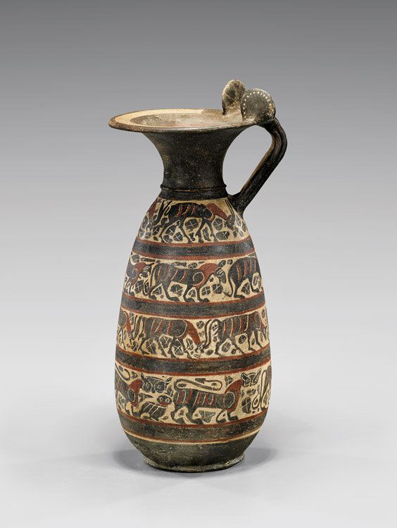 ETRUSCO-CORINTHIAN BLACK-FIGURE OLPE (1 of 2)