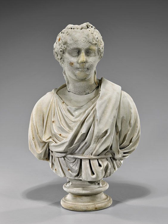 LIFE-SIZE GRECO-ROMAN MARBLE BUST (1 of 2)