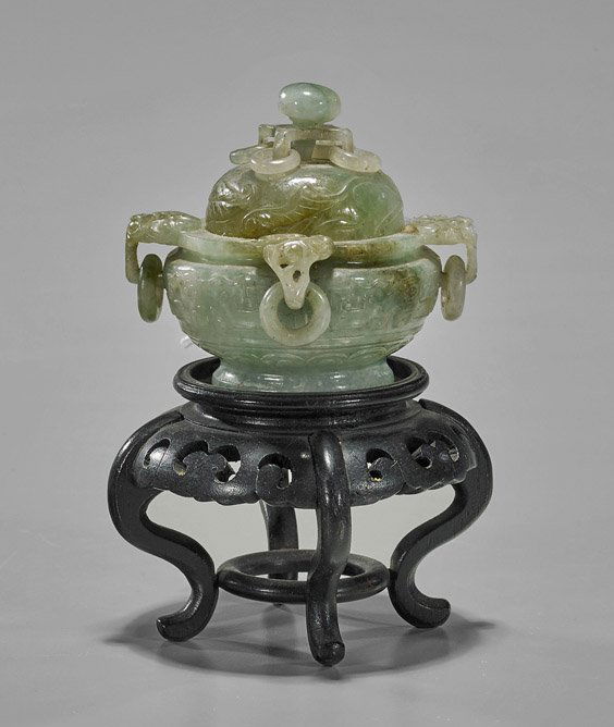 Small Chinese Carved Jadeite Censer (1 of 1)