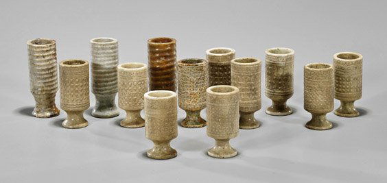 Thirteen Archaistic Chinese Hardstone Cups (1 of 1)