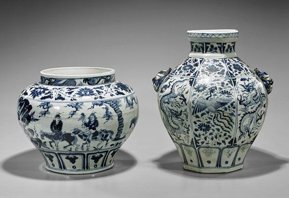 Two Yuan-Style Blue & White Vases (1 of 2)