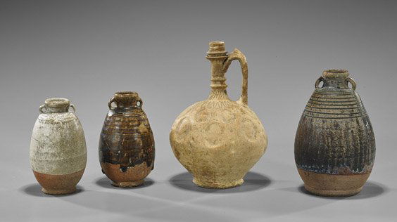 Four Antique Ceramic Jarlets & Ewer (1 of 1)