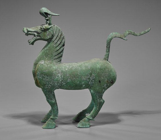 Tall Archaistic Chinese Bronze Horse (1 of 1)