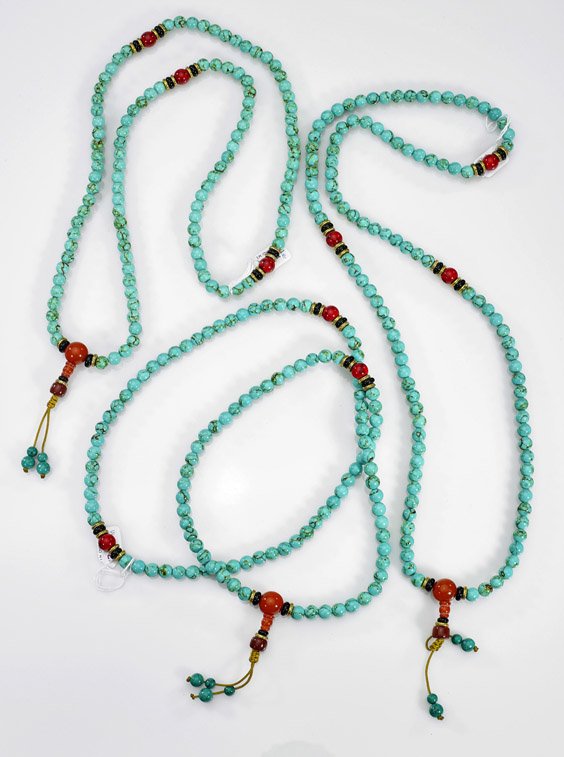 Three Turquoise-like Prayer Bead Necklaces (1 of 1)