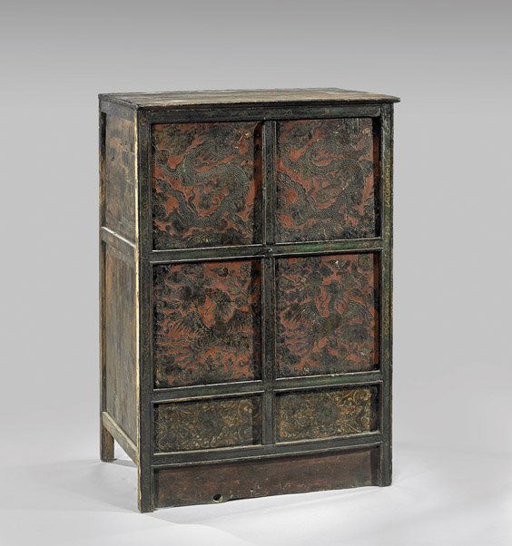 Antique Tibetan Lacquer Cabinet (1 of 2)