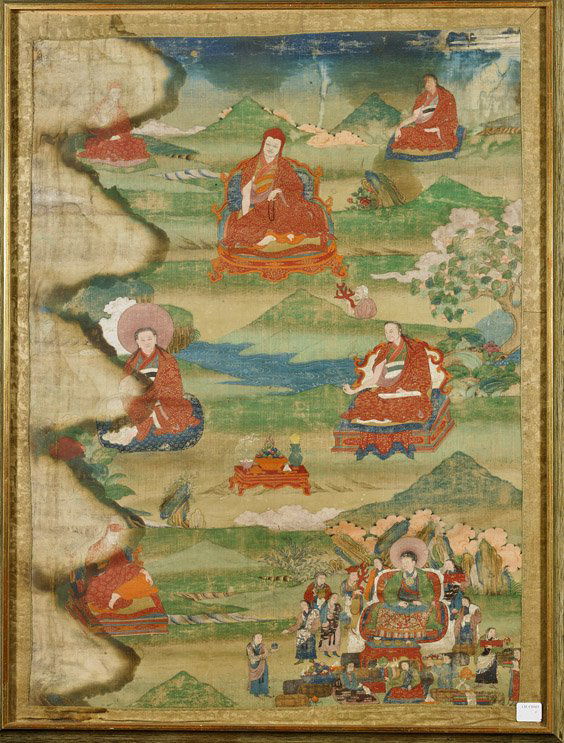 Antique Sino-Tibetan Painted Thangka: Lama (1 of 1)