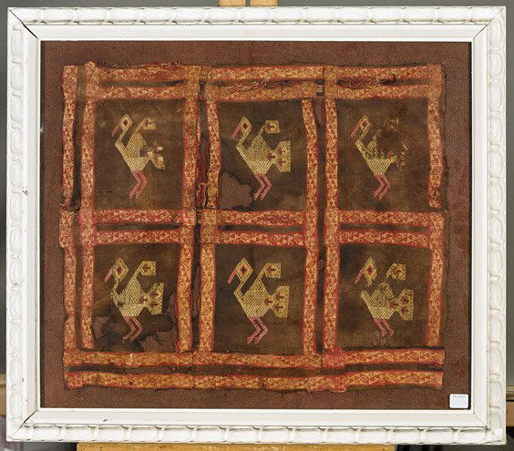 Framed Peruvian Woven Bird Textile (1 of 1)