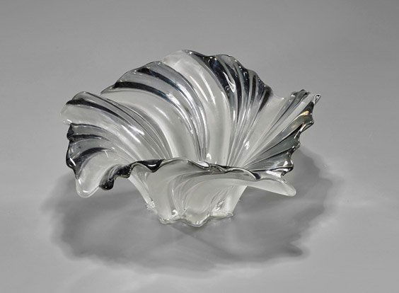 Large Vintage Free Form Glass Bowl (1 of 1)