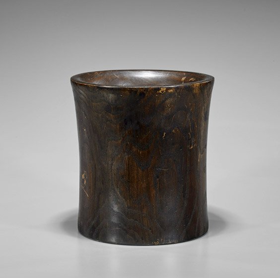 Tall Chinese Wood Brushpot (1 of 1)