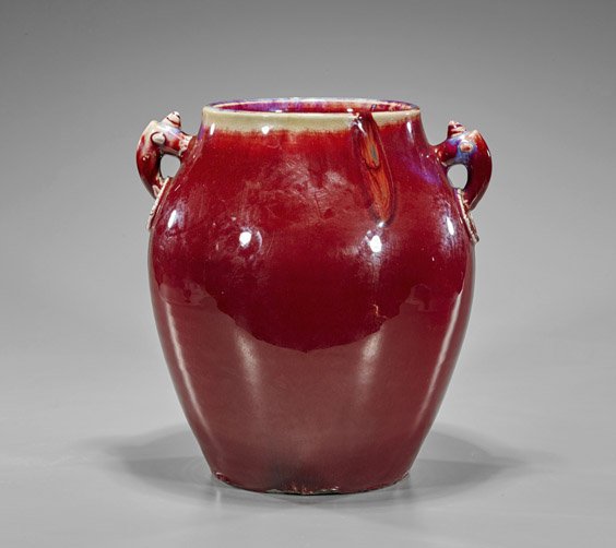 Tall Chinese Ox-Blood Flambé Jug (1 of 1)