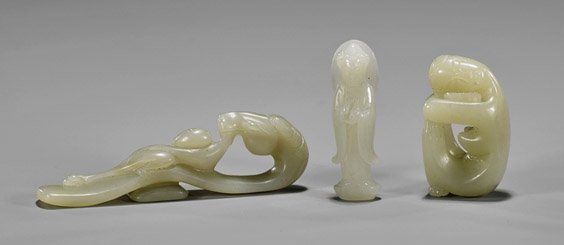 Three Chinese Celadon Jade Carvings (1 of 1)