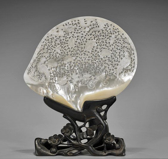 Large Chinese Carved Abalone Shell (1 of 1)