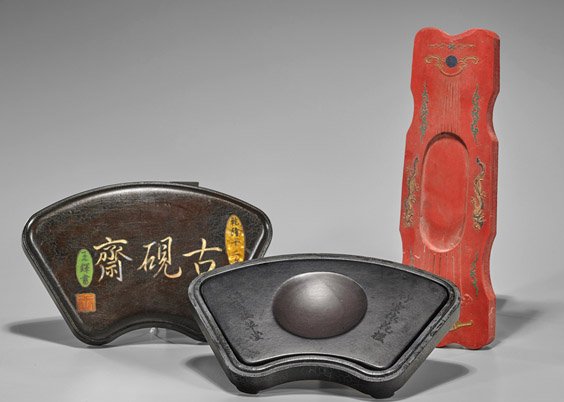 Large Chinese Red Inkstick & Inkstone (1 of 2)