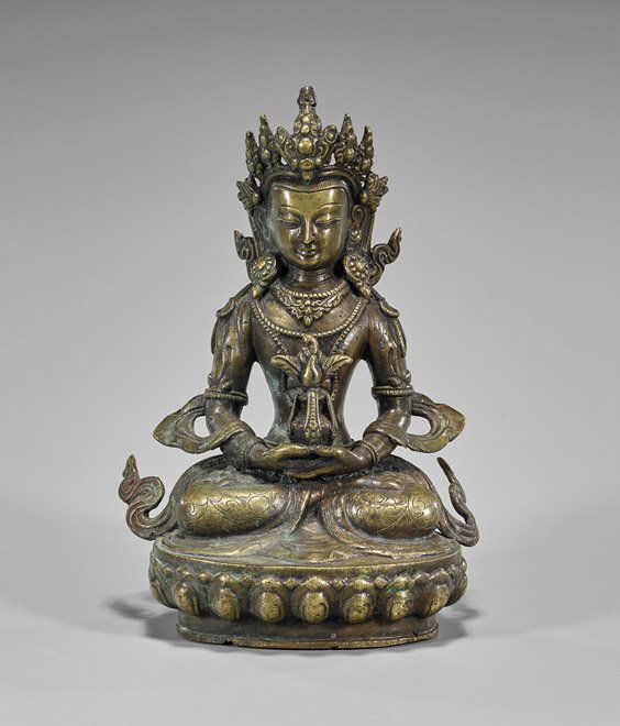 Old Sino-Tibetan Gilt Bronze Amitayus (1 of 1)