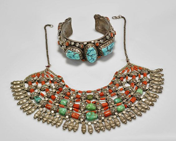 Antique Tibetan Silver Necklace & Cuff (1 of 1)