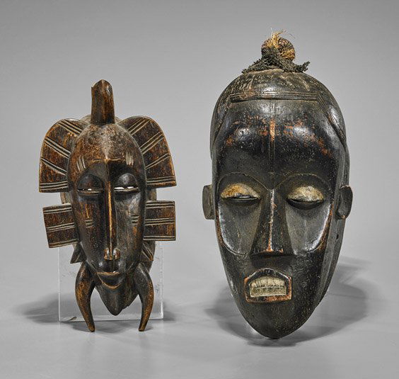 Two Ivory Coast Wood Masks (1 of 1)