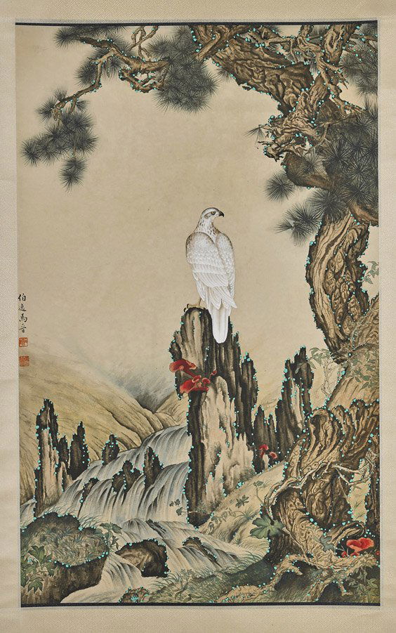 Chinese Paper Scroll: Falcon (1 of 2)