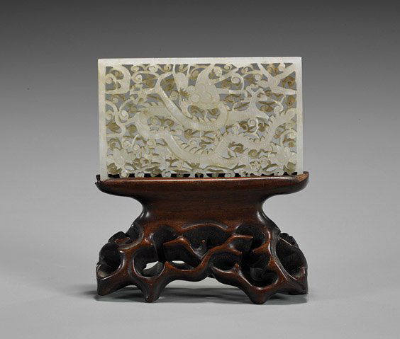Old Chinese Carved Jade Plaque (1 of 1)