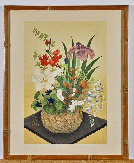 Two Japanese Woodblock Prints: Flowers (1 of 3)